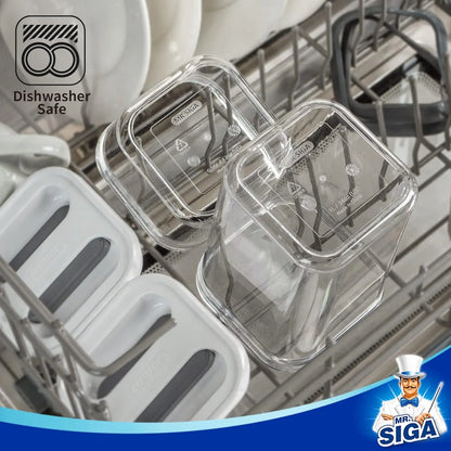 6-Piece Airtight Food Storage Container Set, BPA-Free Kitchen Pantry Organizer for Cereal, Pasta, Snacks