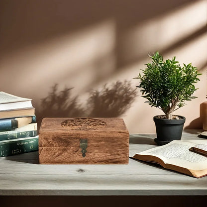 Handmade Wooden Tree of Life Engraving Keepsake Box Jewellery Organizer Unique Gift Ideas for Men & Women