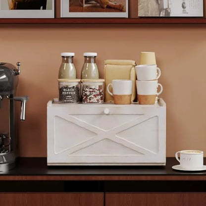 Bamboo Bread Box for Kitchen Counter Farmhouse