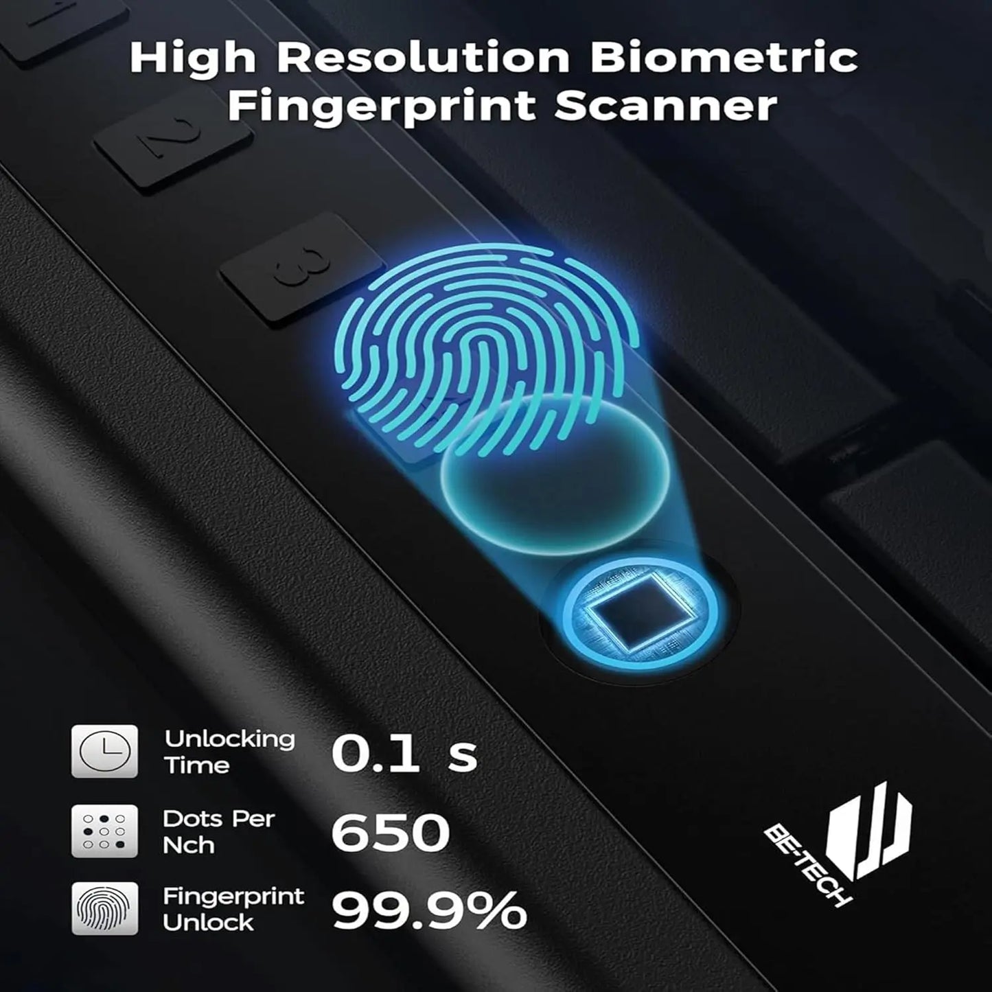 Biometric Gun Safe for Handgun, Quick Access Fingerprint Pistol Safe with Steel Lock Box and Cable Sponge for Home or Car