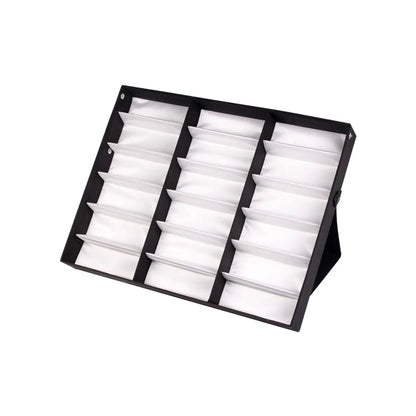 18 slots Glasses display stand Eyeglass Holder Storage Case Organizer Sunglasses Box Tray Tilt Standing Grid Spectacles boxes