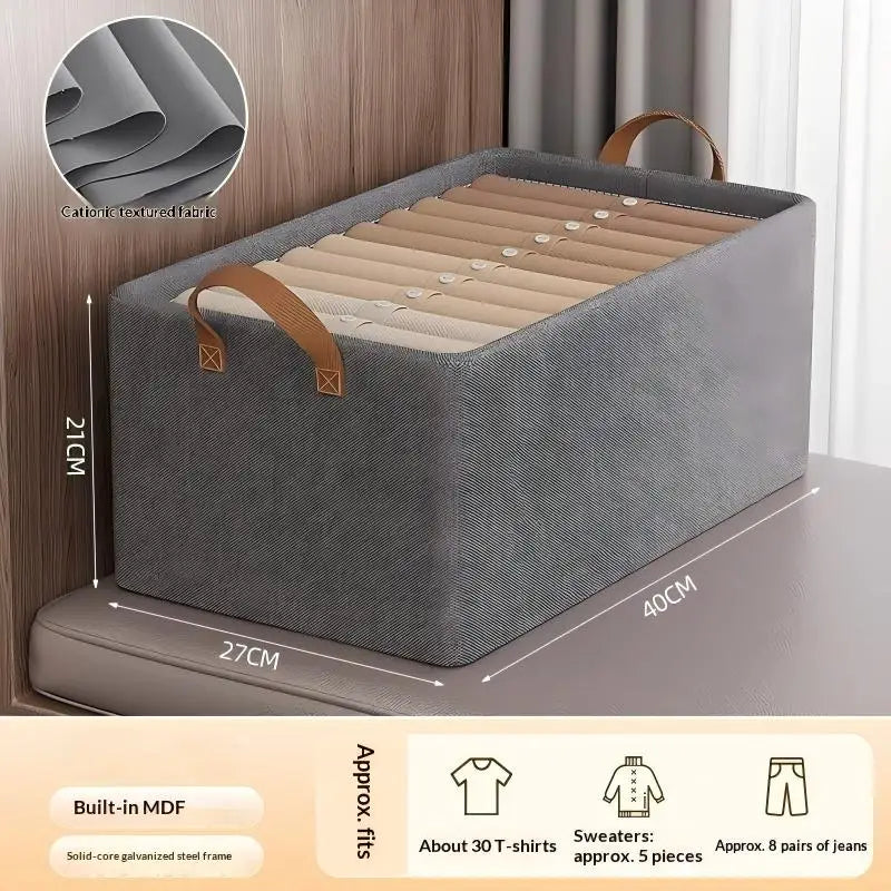 Foldable Fabric Storage Box for Home Use Wardrobe Organizer for Clothes and Pants Layered Storage Solution