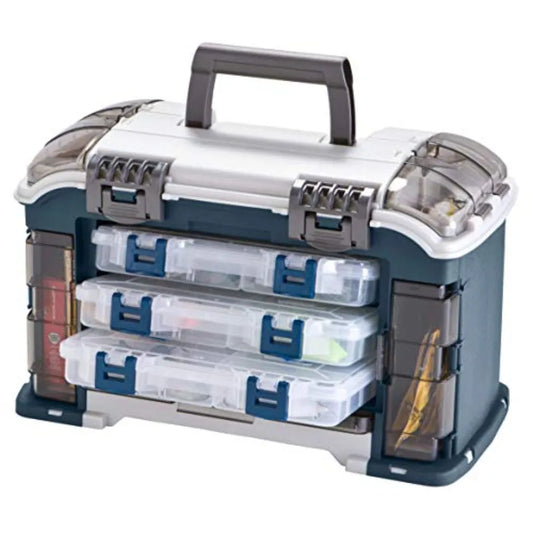 Angled Tackle System with Three 3560 Boxes Fishing Tackle Storage in Black Premium Durable Design for Organized