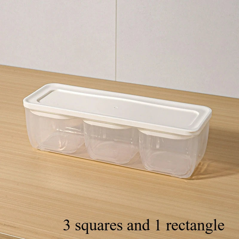 Reusable Small Freezer Storage Containers Stackable Airtight Spice Jars Food Sealing Boxes Kitchen Fridge Organizer and Pantry