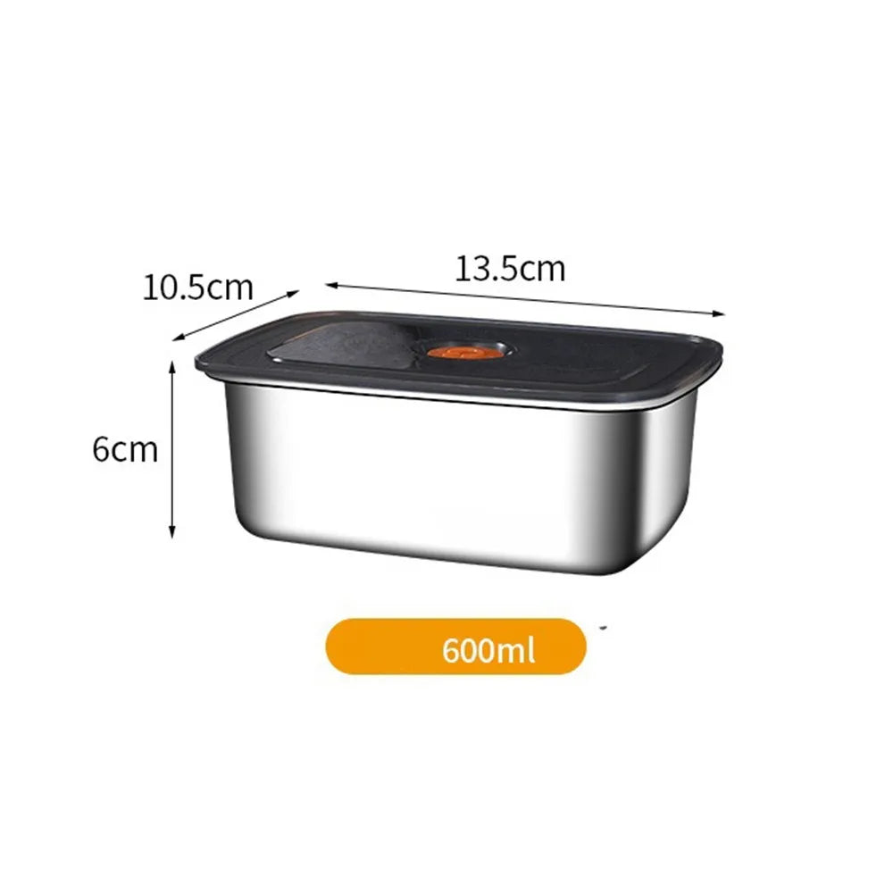 Stainless Steel  Large Capacity Refrigerator Freezer Storage Box Sealed Microwave Suitable Leak-proof Box