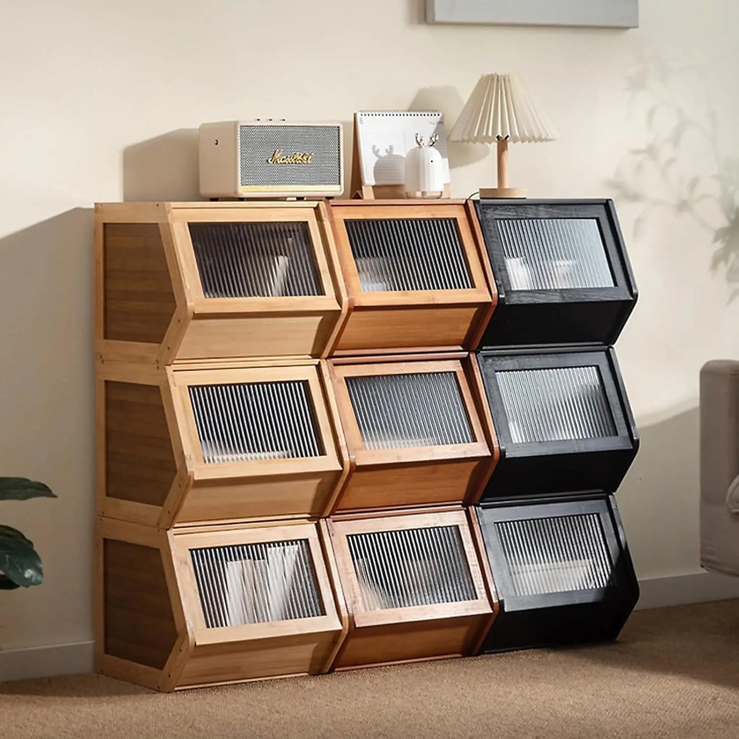 Vintage Bamboo Dresser: Rustic Multi-drawer Organizer for Bedroom/living Room/hallway