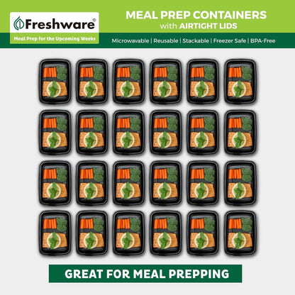 50 Pack BPA-Free Meal Prep Containers with Lids, Stackable, Microwave/Dishwasher/Freezer Safe (16 oz)
