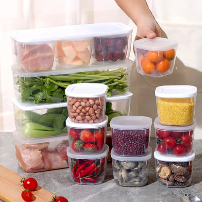 Reusable Small Freezer Storage Containers Stackable Airtight Spice Jars Food Sealing Boxes Kitchen Fridge Organizer and Pantry