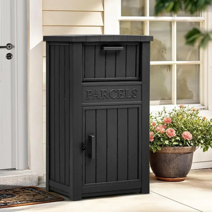 secure outdoor waterproof parcel storage box with lockable security system