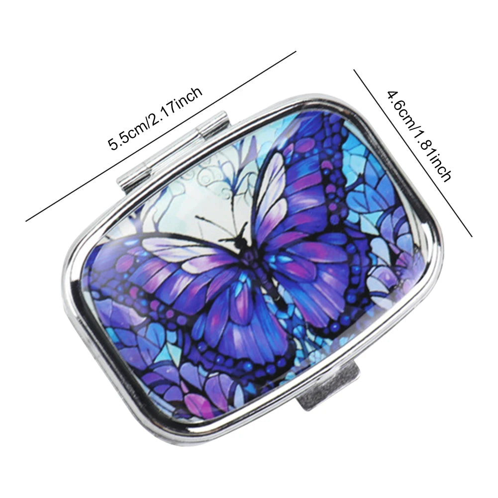 Travel Small Pill Box 2 Compartment Medicine Pill Case Portable Pill Container To Hold Vitamins Fish Oil Supplements Meds Tablet