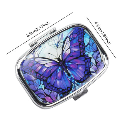 Travel Small Pill Box 2 Compartment Medicine Pill Case Portable Pill Container To Hold Vitamins Fish Oil Supplements Meds Tablet
