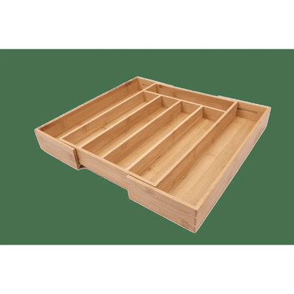 Natural Bamboo Expandable Silverware Organizer Drawer Storage Utensil Holder Kitchen Cutlery Tray Adjustable Compartment Durable