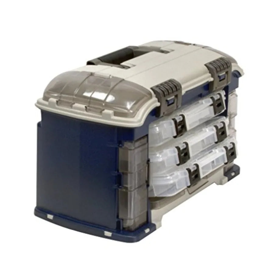 Angled Tackle System with Three 3560 Boxes Fishing Tackle Storage in Black Premium Durable Design for Organized