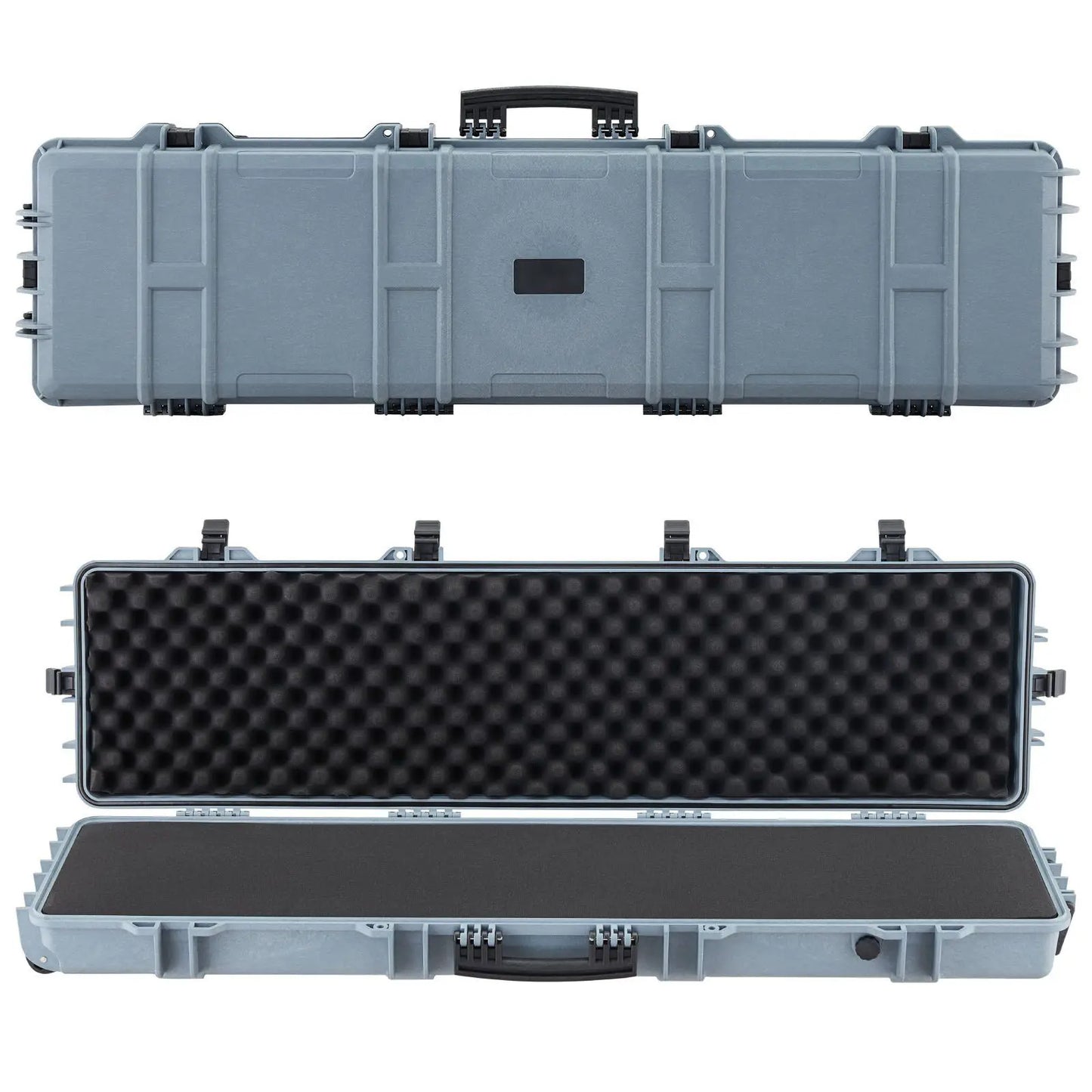 Hard Rifle Case, Lockable Rifle Case with Pre-cut Foams, 50 in Movable Gun Storage with Wheels, IP67 Waterproof & Dustproof
