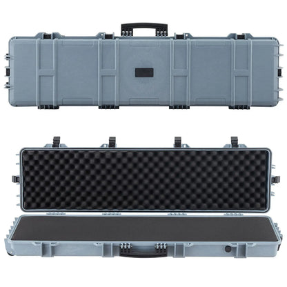 Hard Rifle Case, Lockable Rifle Case with Pre-cut Foams, 50 in Movable Gun Storage with Wheels, IP67 Waterproof & Dustproof