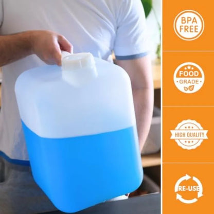 5 Gallon Hedpak with Cap Pack of 2 BPA-free Food-Grade White Water Container Leak-Proof Ideal for Brewing Fermentation or Stora