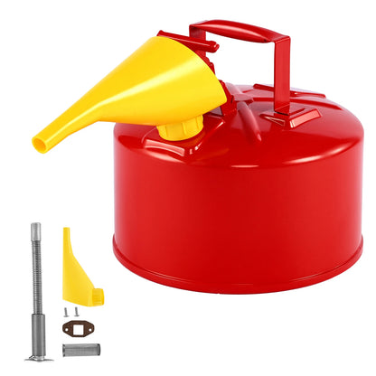 SucceBuy Safety Gas Can 2.5/5 Gallon Type I Safety Can with Stainless Steel Self-Closing Lid and PE Funnel with Ergonomic Handle