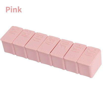 2Pcs/Set Travel Pill Box Holder Weekly Medicine Storage Organizer Container