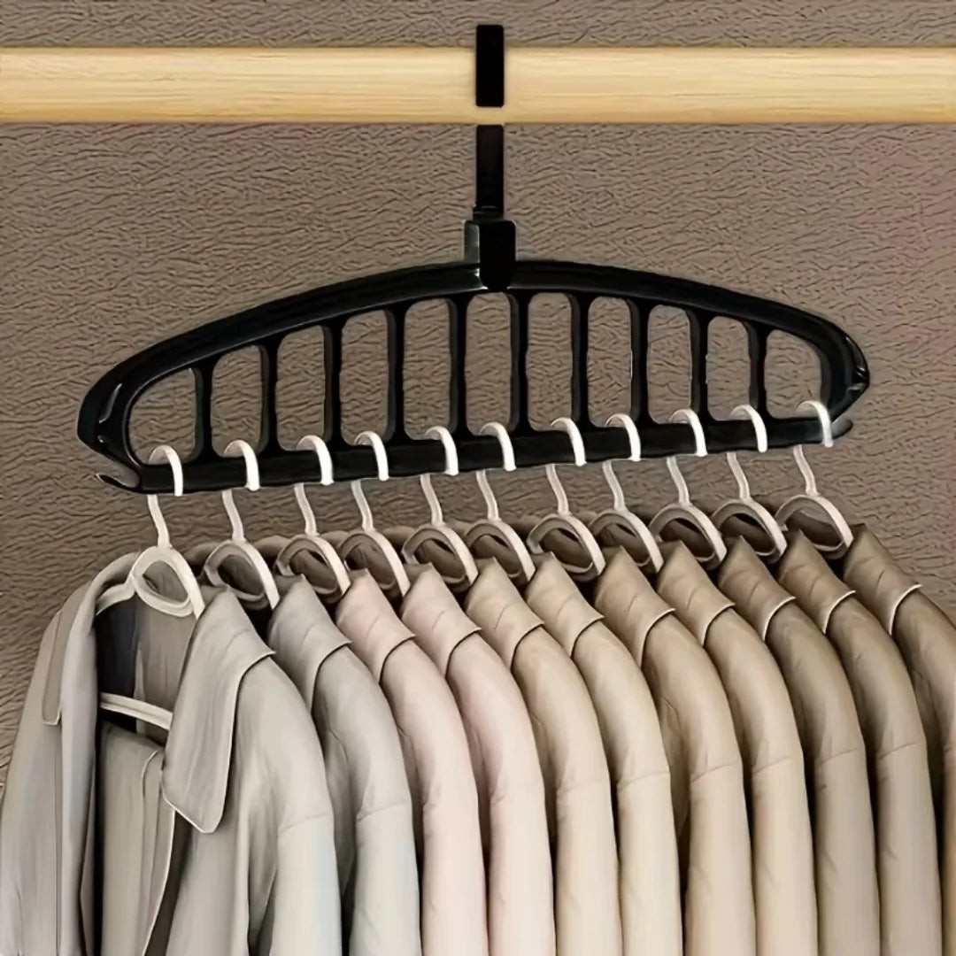 Ultimate Closet Organizer: 2pcs Foldable Hanger Set with 11 Holes, Maximize Space for Pants, Jeans, Ties, Scarves, Belts - Heavy Duty Wardrobe & Cabinet Storage Solution, Holds 44 Items