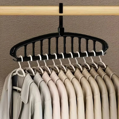 Ultimate Closet Organizer: 2pcs Foldable Hanger Set with 11 Holes, Maximize Space for Pants, Jeans, Ties, Scarves, Belts - Heavy Duty Wardrobe & Cabinet Storage Solution, Holds 44 Items