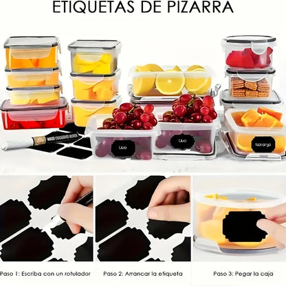 12pcs Food Storage Container Set With Easy-Snap Lids - Airtight Plastic Containers