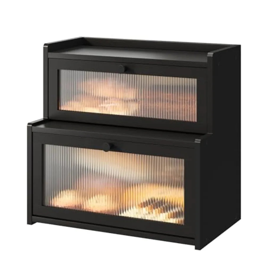 Bread Box for Kitchen Countertop Double Layer Large