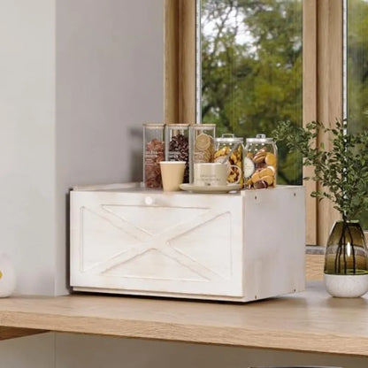Bamboo Bread Box for Kitchen Counter Farmhouse