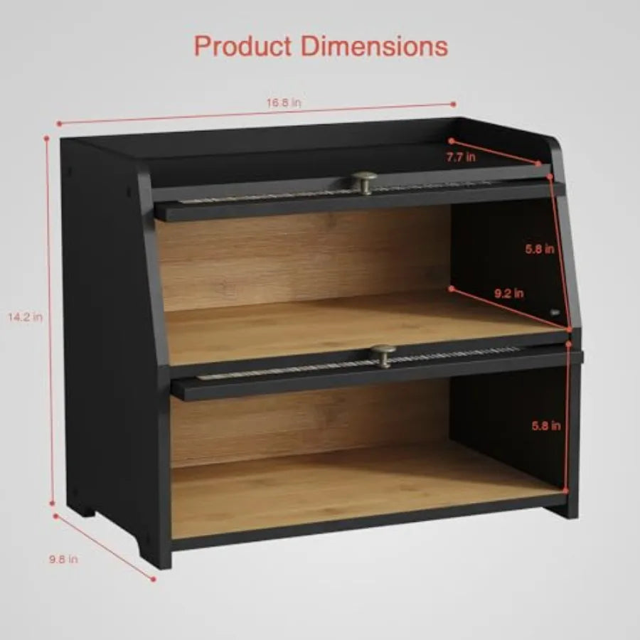 Large Bread Box for Kitchen Countertop Farmhouse Breadbox
