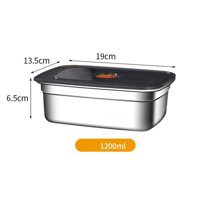 Stainless Steel  Large Capacity Refrigerator Freezer Storage Box Sealed Microwave Suitable Leak-proof Box