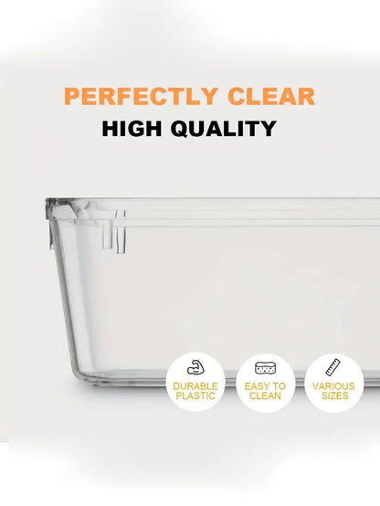 44pcs Drawer Storage Box Kit, Multifunctional Clear Plastic Drawer Organizer Set, Drawer Divider Organizers And Storage Box