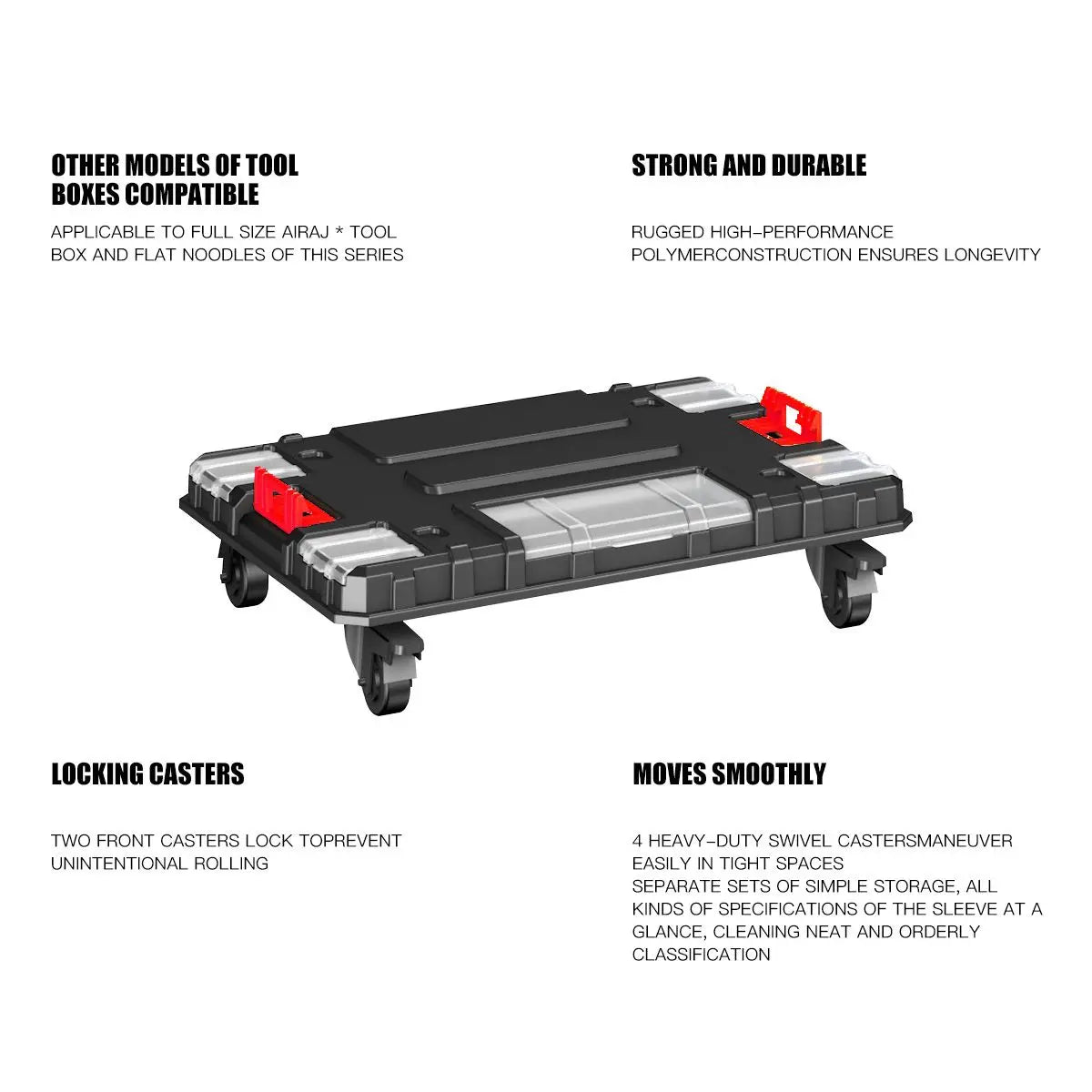 Delixi Electrical Appliances. For sale separately. Stackable roller tool box, plastic portable folding storage box, large capaci
