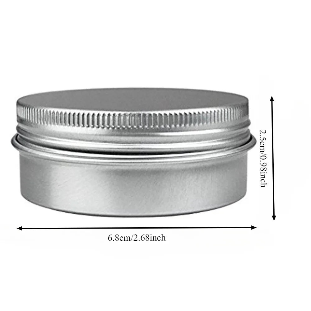 24PCS Screw Top Round Aluminum Tin Cans Jar Containers with Screw Cap for Lip Balm Cosmetic Candles Salve Make Up Eye Shadow