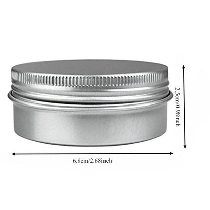 24PCS Screw Top Round Aluminum Tin Cans Jar Containers with Screw Cap for Lip Balm Cosmetic Candles Salve Make Up Eye Shadow