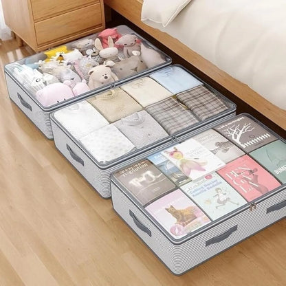 1pcs Under-Bed Drawer Storage Box, Flat Low-Profile Design with Sealed Lid, Spacious Capacity, Suitable for Clothing Toy Bedroom Clutter Reduction Long-Term Storage or Space-Efficient Organization