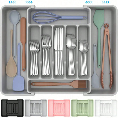 Kitchen tableware storage expert Extra Large Expandable Silverware Organizer