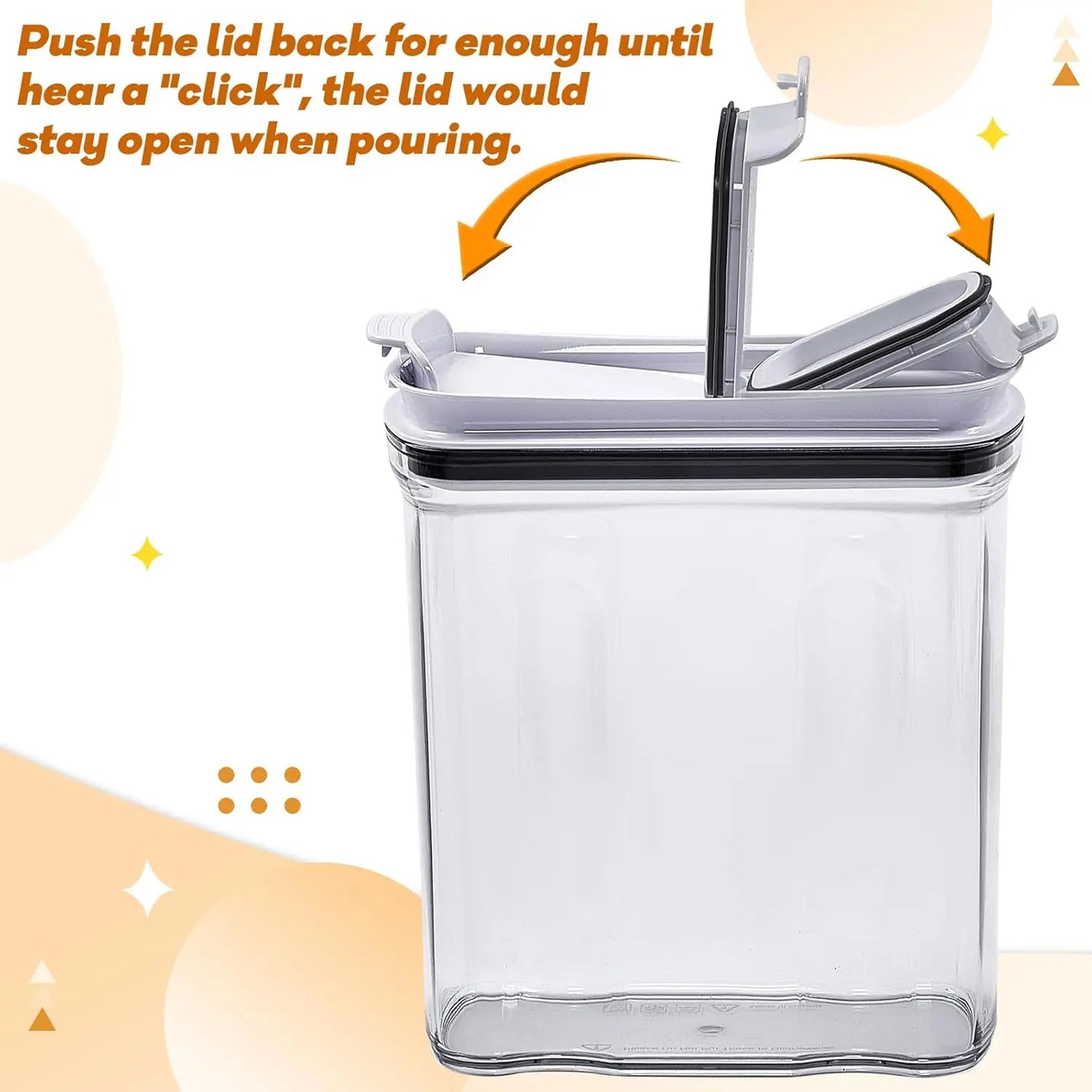 Airtight Food Storage Containers Set, 4L/135.2oz BPA-Free Plastic Canisters for Cereal, Rice, Flour & Dry Food