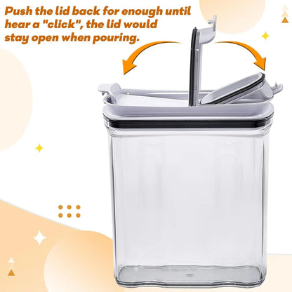 Airtight Food Storage Containers Set, 4L/135.2oz BPA-Free Plastic Canisters for Cereal, Rice, Flour & Dry Food