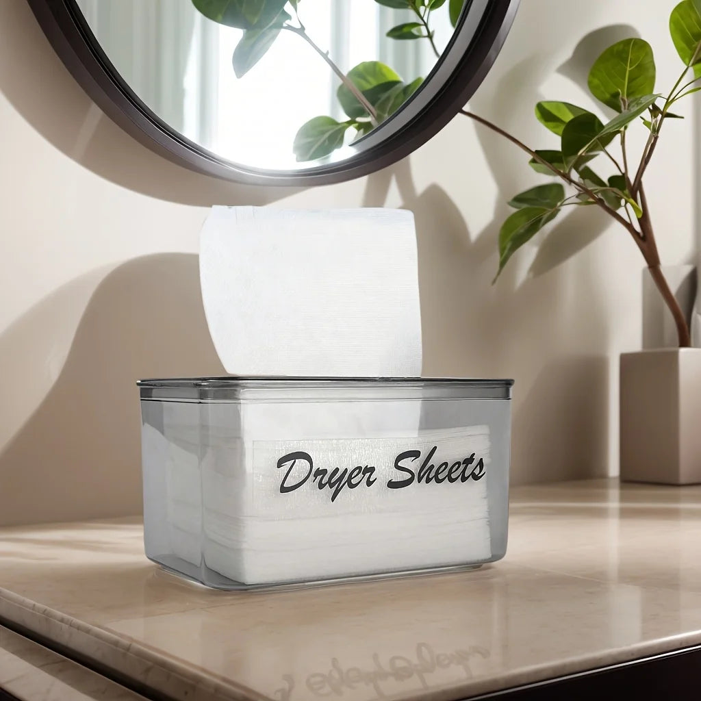 , Dryer Sheet Container with Label, Tissue Box, Acrylic Storage Box