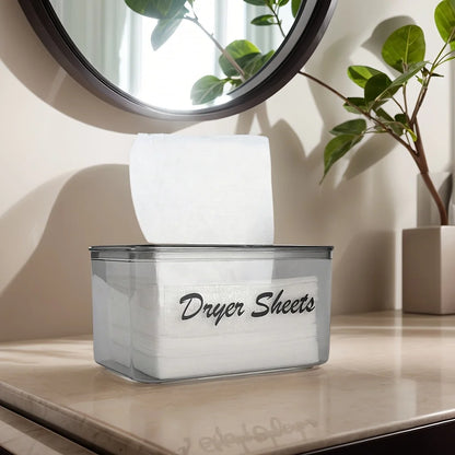 , Dryer Sheet Container with Label, Tissue Box, Acrylic Storage Box