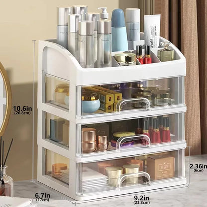 Multi-Layer Desktop Storage Box Drawer Organizer Cabinet for Cosmetics Jewelry Hair Accessories Stationery Home Office