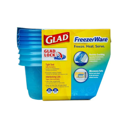Ware FreezerWare Food Storage Containers with Lids, Small Rectangle BPA Free Plastic for Freezing Soups and Meal Prep, Crack