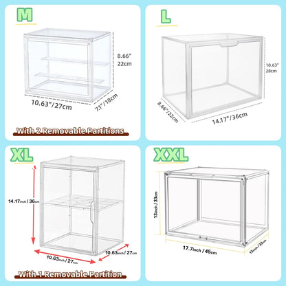 Acrylic Display Box, Clear Stackable Storage Case Bins Organizer for Blind Box Toy Collectible Cosmetic Makeup Figure