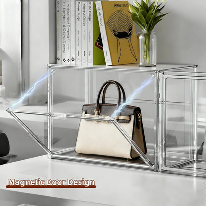 1pc/3pcs Clear Display Case Large Capacity Storage Box Organizer For Figures Acrylic Box Blind Box Makeup Toy Showcase For Bag
