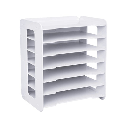 7 Tier Desktop Organizer Paper File Holder Document Storage Rack Office Home NEW