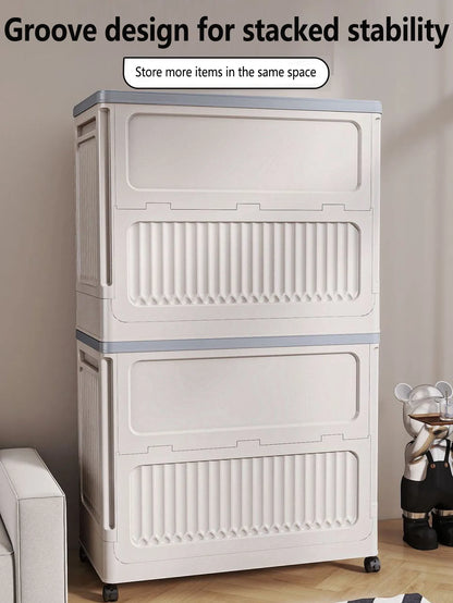 Foldable Large Capacity Doll Storage Basket Toy Organizer with Wheels for Plush Toys Home Organization Essential