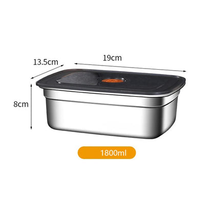Stainless Steel  Large Capacity Refrigerator Freezer Storage Box Sealed Microwave Suitable Leak-proof Box