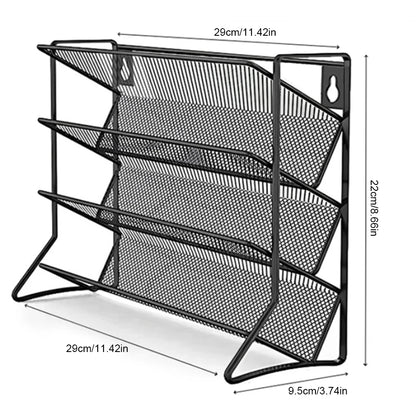 4 Tier Spice Jar Rack Wall Mounted Herb Container Holder Carbon Steel Spice Seasoning Organizer for Small Can Storage