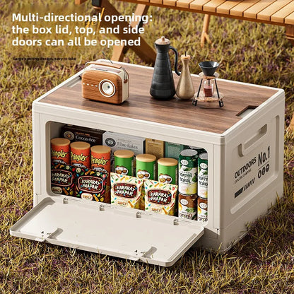 Foldable Storage Box for Camping Outdoor Large Capacity Side Opening Organizer for Car Home Toys Clothes