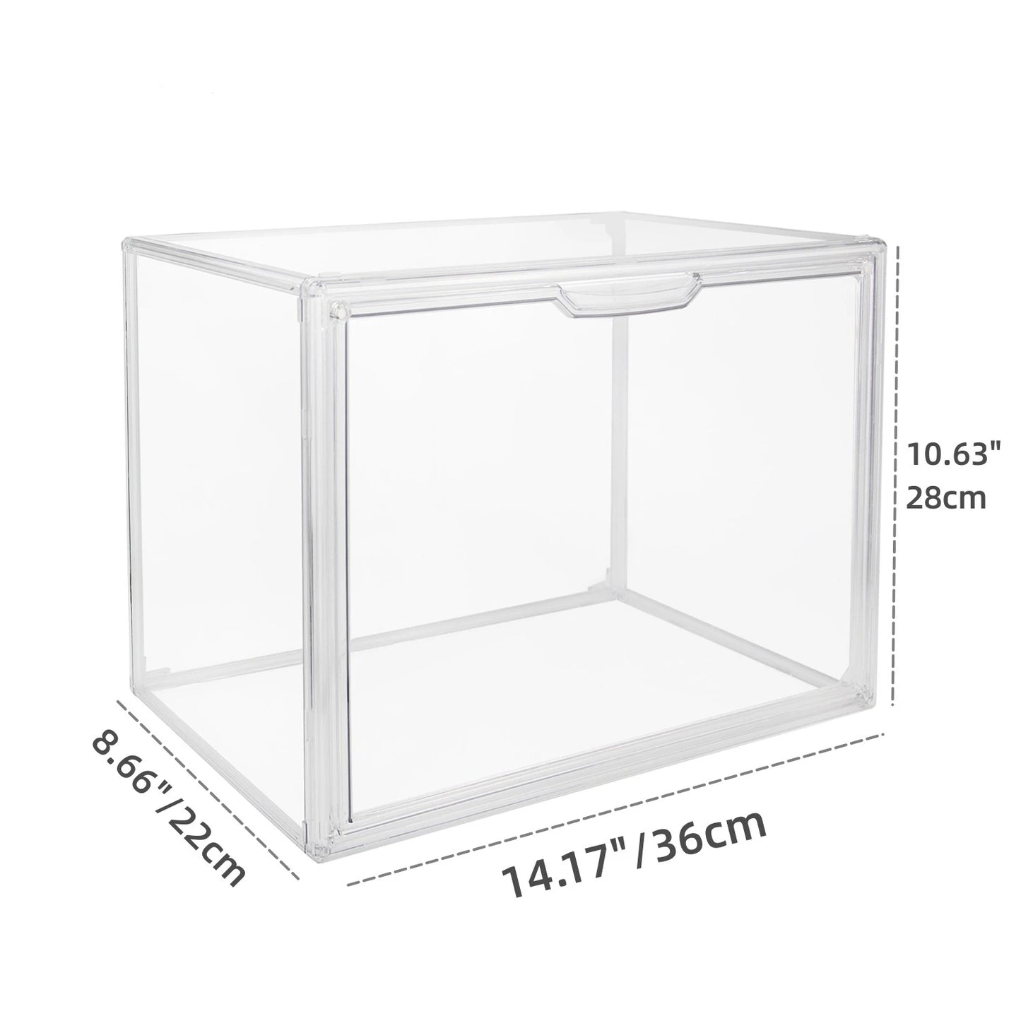 Clear Display Box Organizer Stackable with Magnetic Door Large Capacity Storage Box Purse  Showcase For Makeup Book Collectibles