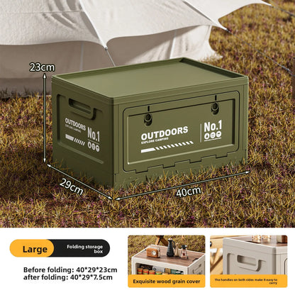 Foldable Storage Box for Camping Outdoor Large Capacity Side Opening Organizer for Car Home Toys Clothes